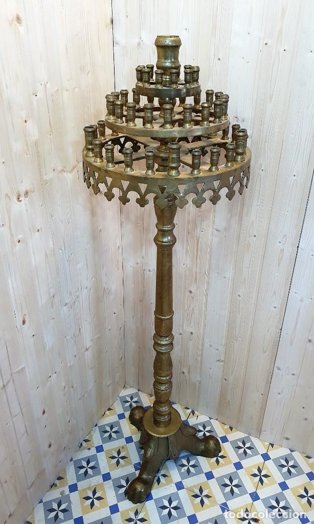 Antig&uuml;edades: GRAN CANDELABRO DE BRONCE DE 142 CM - Foto 4