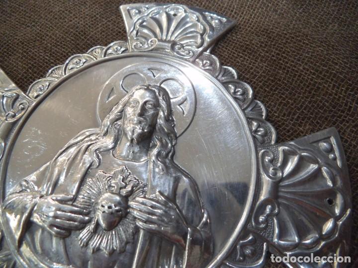 Antig&uuml;edades: PLACA - PUERTA ( CORAZ&Oacute;N DE JES&Uacute;S ) CRUZ - Foto 3