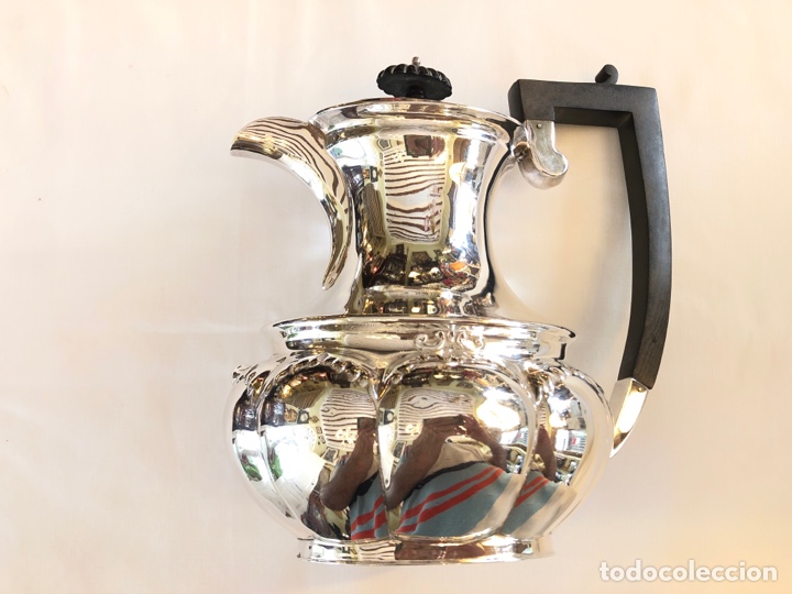 Antig&uuml;edades: Cafetera de alpaca plateada siglo XIX - Foto 2