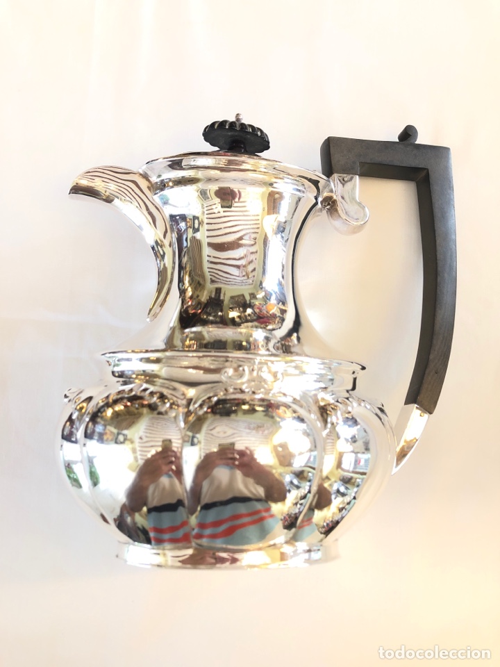 Antig&uuml;edades: Cafetera de alpaca plateada siglo XIX - Foto 1