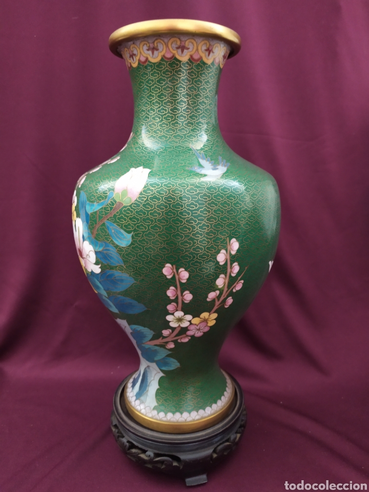 Antig&uuml;edades: Jarron Cloisonne chino. 31cm. - Foto 2