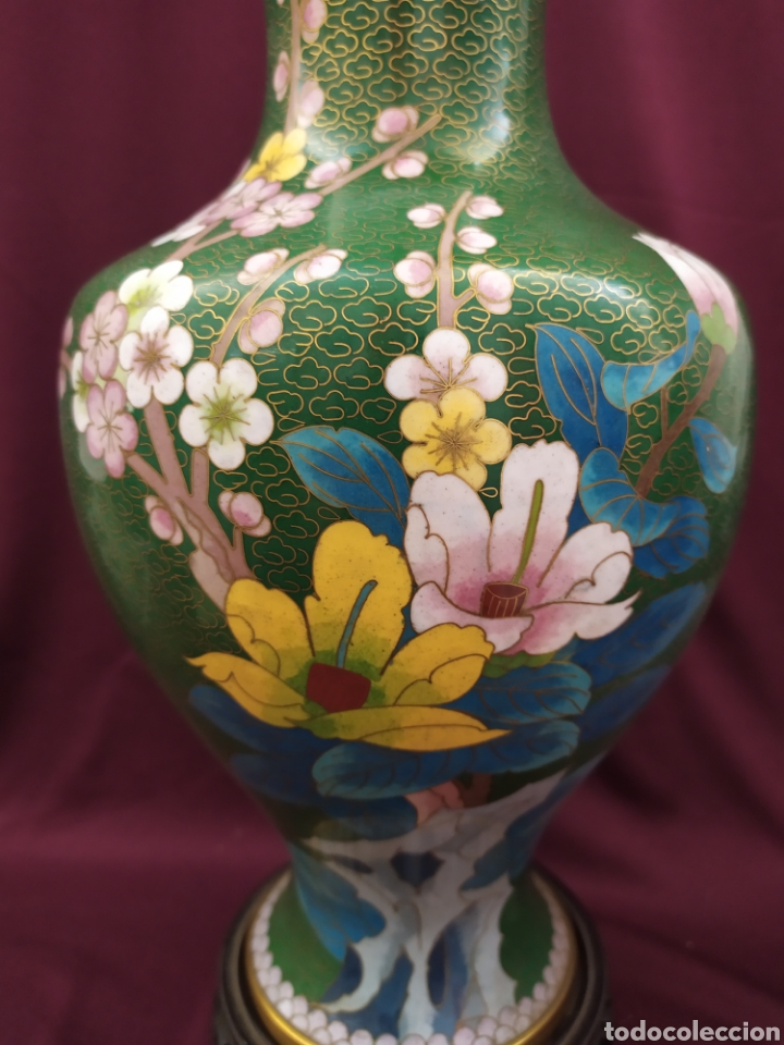 Antig&uuml;edades: Jarron Cloisonne chino. 31cm. - Foto 3