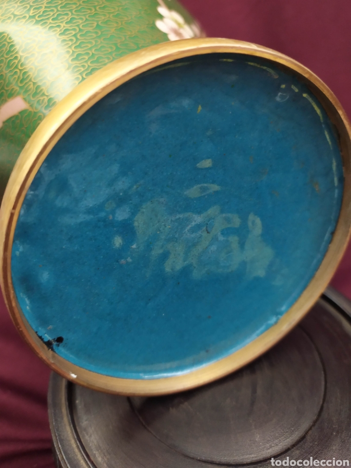 Antig&uuml;edades: Jarron Cloisonne chino. 31cm. - Foto 8