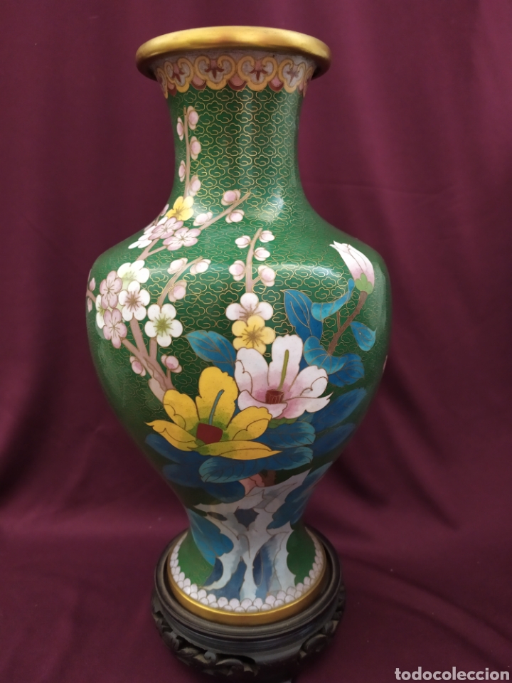 Antig&uuml;edades: Jarron Cloisonne chino. 31cm. - Foto 1