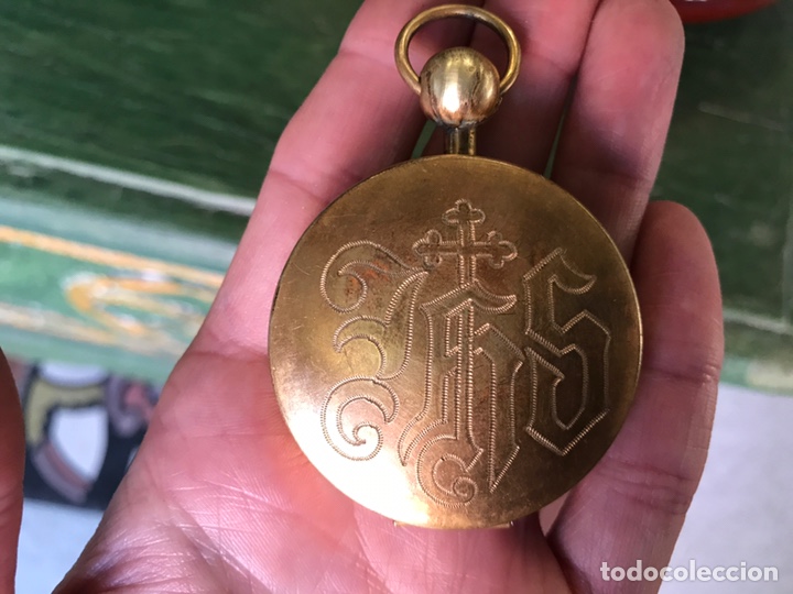 Antig&uuml;edades: Hostiario, caja antiguo de lat&oacute;n - Foto 1