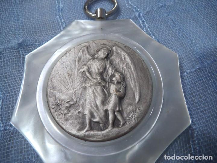 Antig&uuml;edades: MEDALLA - CUNA - NACARADA ( ANGEL ) OCTOGONAL - Foto 1
