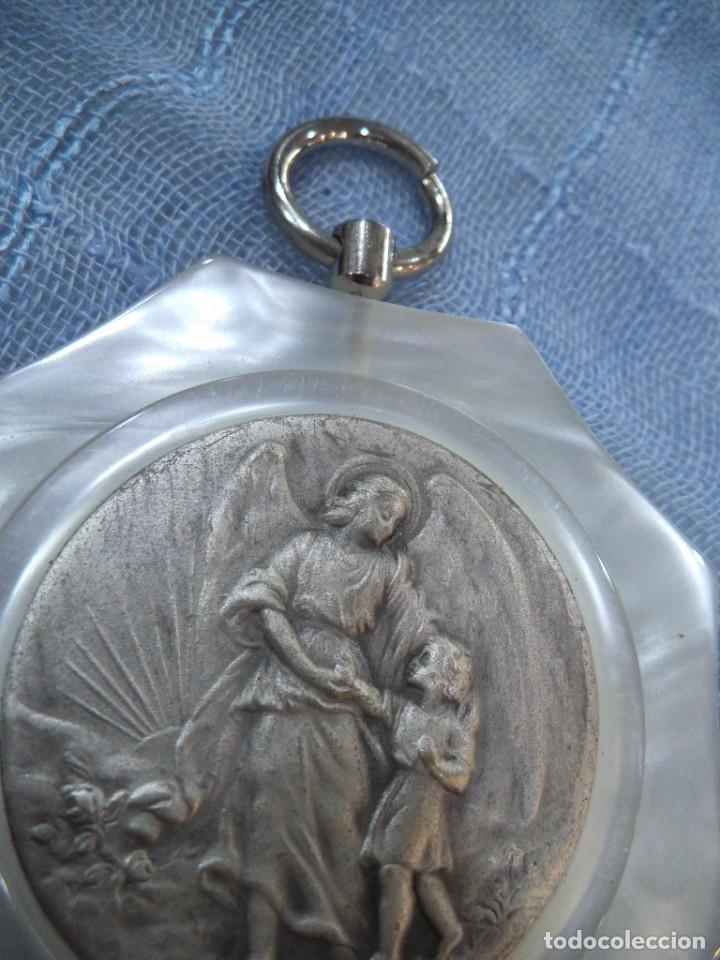 Antig&uuml;edades: MEDALLA - CUNA - NACARADA ( ANGEL ) OCTOGONAL - Foto 2