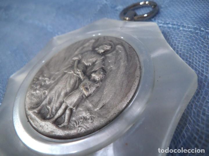Antig&uuml;edades: MEDALLA - CUNA - NACARADA ( ANGEL ) OCTOGONAL - Foto 3