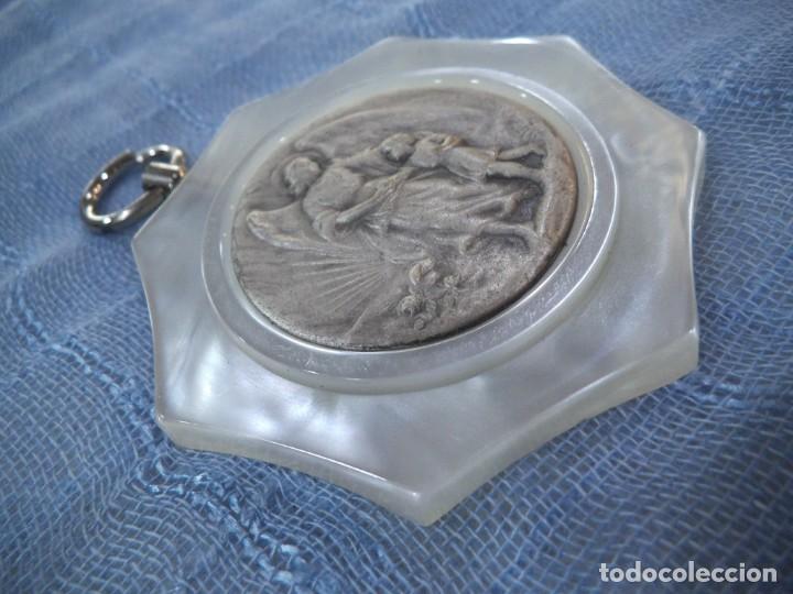 Antig&uuml;edades: MEDALLA - CUNA - NACARADA ( ANGEL ) OCTOGONAL - Foto 4