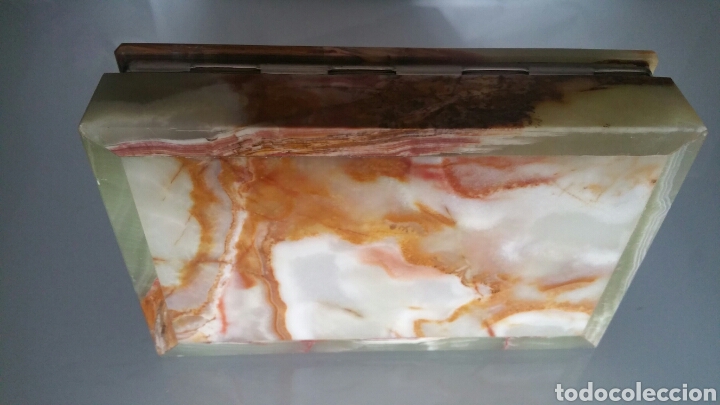 Antig&uuml;edades: Caja de alabastro, veteada en verde y marr&oacute;n. - Foto 11