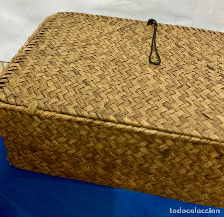 Antigüedades: Caja- costurero, de mimbre, antigua - Foto 3 - 282547838