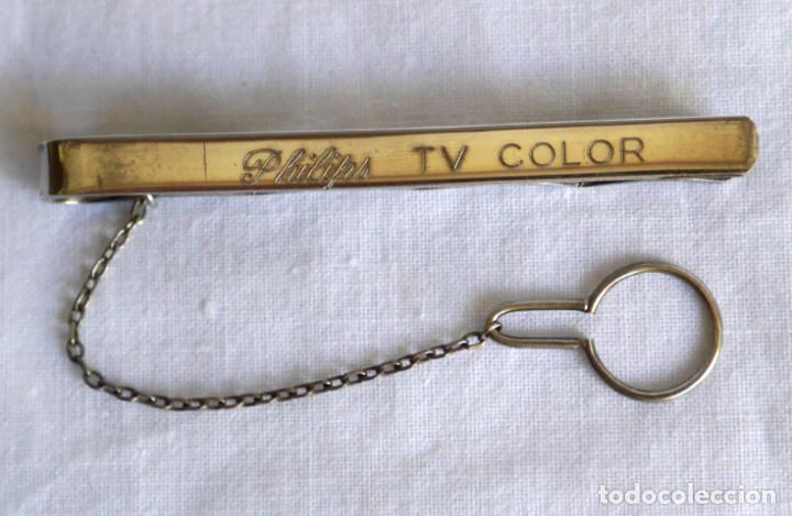 Antig&uuml;edades: Pinza de corbata de plata Philips TV color - Foto 2