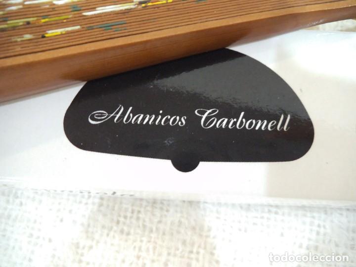 Antig&uuml;edades: ABANICO &uml;CARBONELL &uml; MADERA ( JAZM&Iacute;N - BLANCO ) - Foto 12