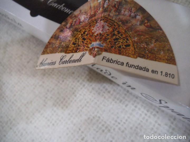 Antig&uuml;edades: ABANICO &uml;CARBONELL &uml; MADERA ( JAZM&Iacute;N - BLANCO ) - Foto 13