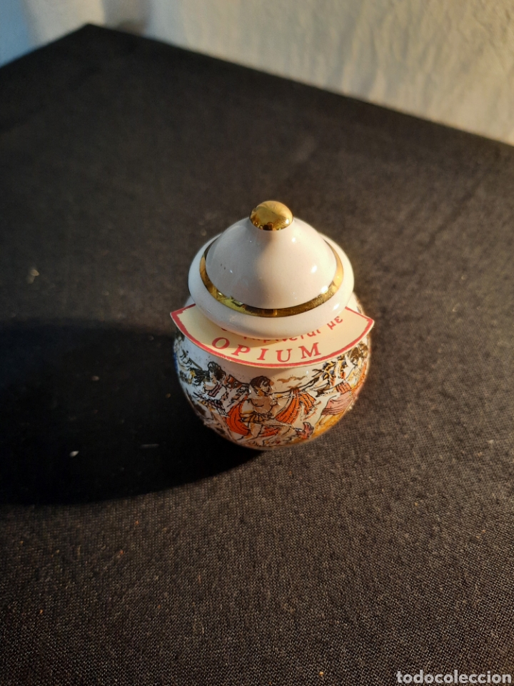 Oggetti Antichi: Perfumero en miniatura Opium recuerdo de Israel.