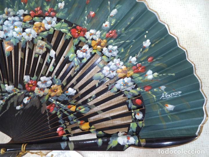 Antig&uuml;edades: ABANICO &uml;CARBONELL &uml; ( NEGRO ) VERDE - Foto 2