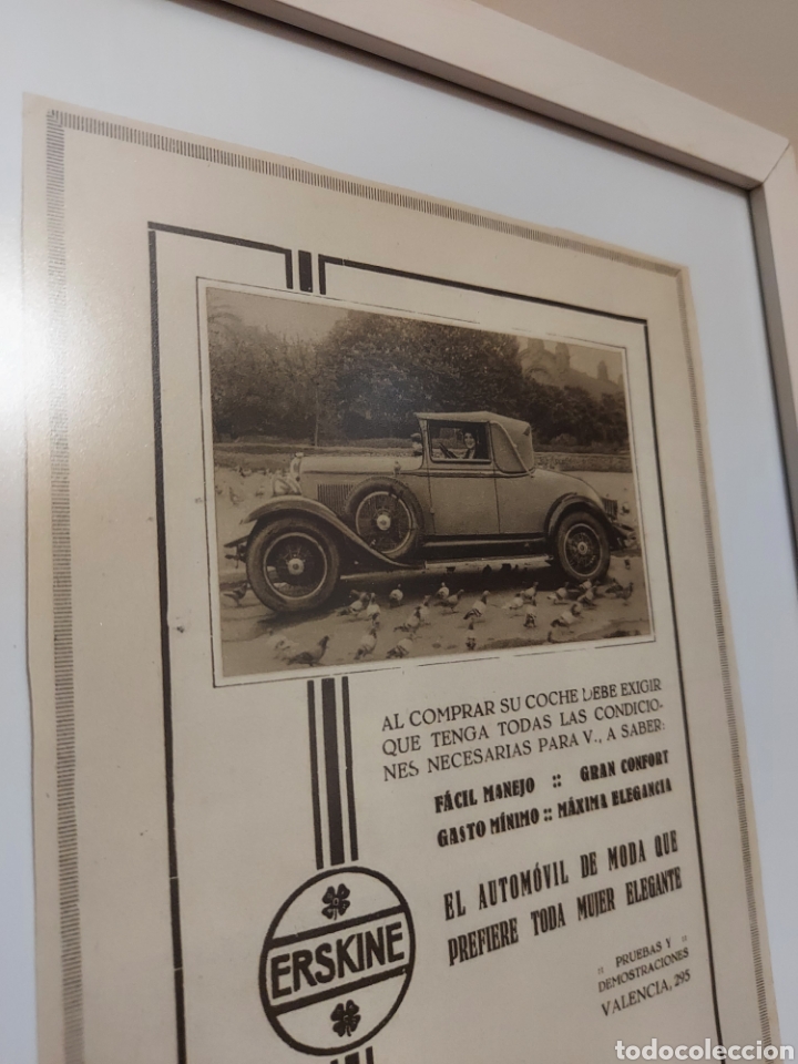 Antig&uuml;edades: Cuadro recorte publicitario de coche Studebaker. Original de 1928 - Foto 2