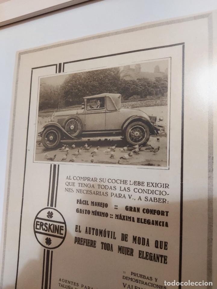 Antig&uuml;edades: Cuadro recorte publicitario de coche Studebaker. Original de 1928 - Foto 3
