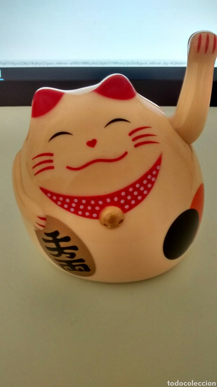Antig&uuml;edades: GATO CHINO DE LA SUERTE EN PLASTICO. - Foto 1