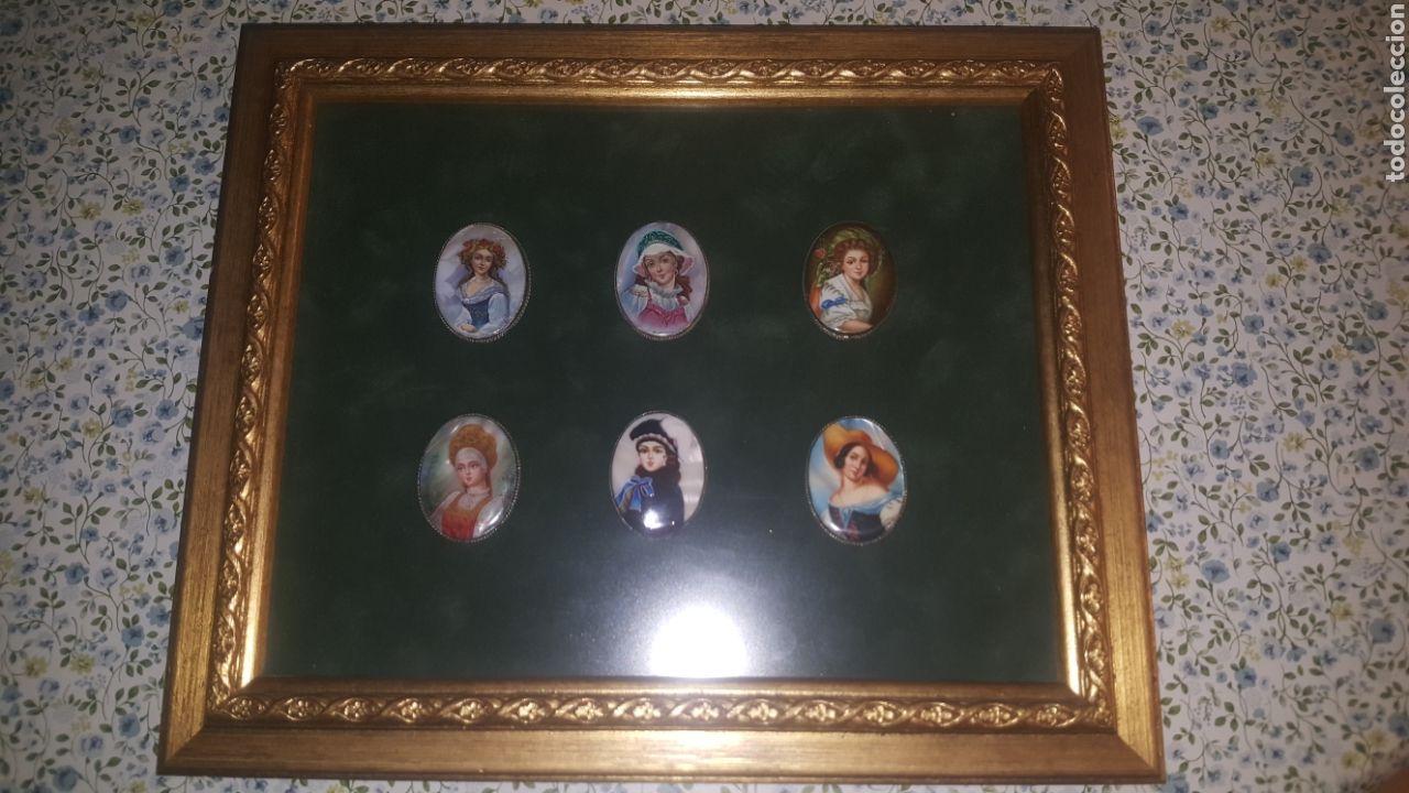 Antig&uuml;edades: 6 camafeos enmarcados - Foto 1