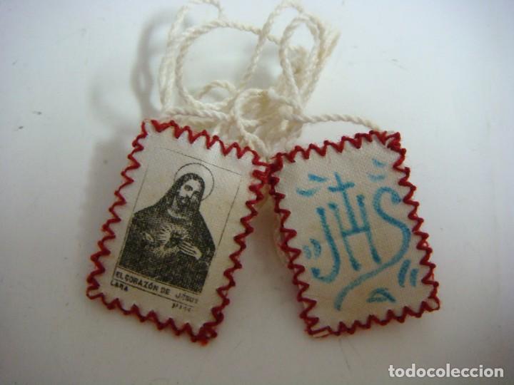 Antig&uuml;edades: ESCAPULARIO ANTIGUO EL CORAZON DE JESUS -CAJ-F - Foto 1