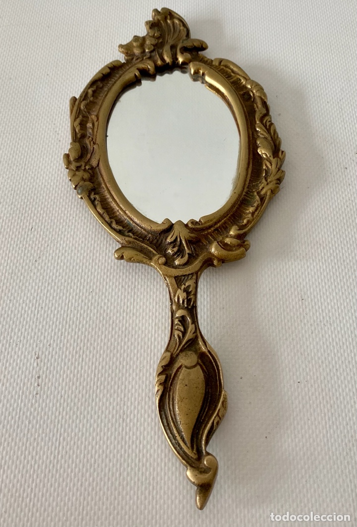espejo de mano en bronce dorado de mitad del si - Compra venta en  todocoleccion