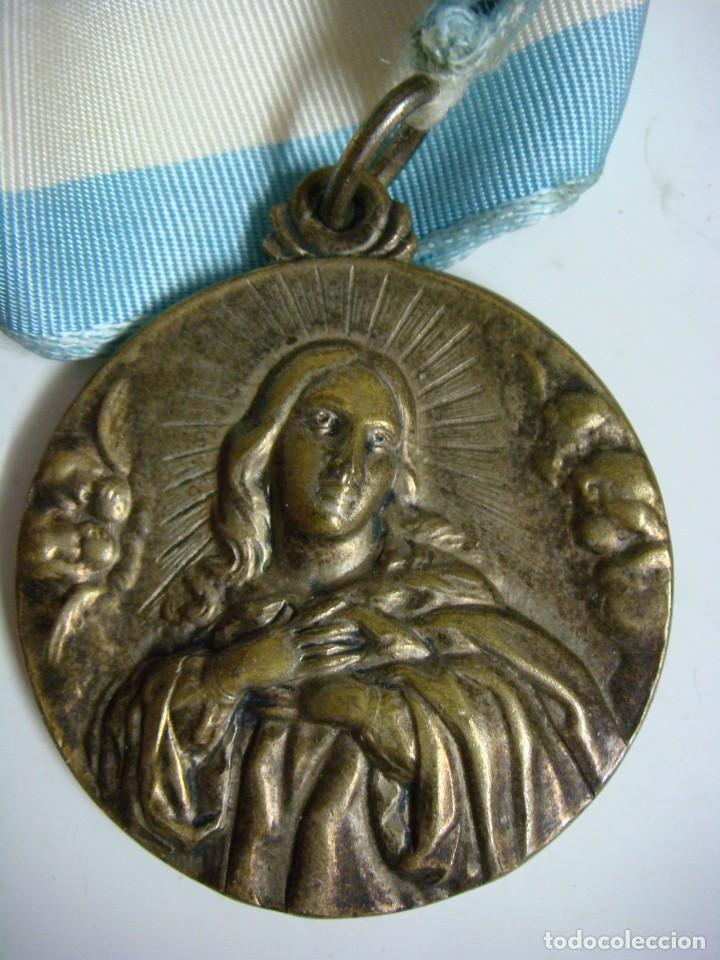Antig&uuml;edades: MEDALLA CON CORDON DE LA IMACULADA -CAJ-N&ordm;-23 - Foto 2