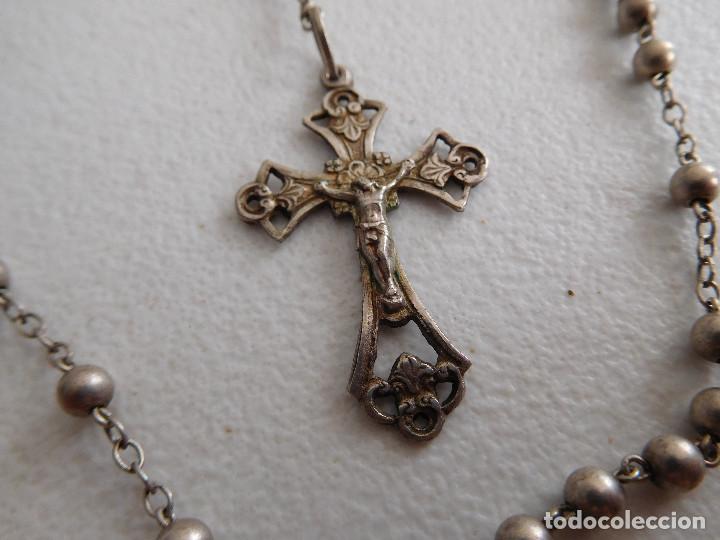 Antig&uuml;edades: Rosario antiguo de plata - Foto 2