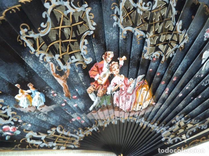 Antig&uuml;edades: ABANICO &uml; CARBONELL &uml; ( NEGRO ) ROM&Aacute;NTICO - Foto 2