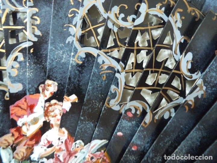 Antig&uuml;edades: ABANICO &uml; CARBONELL &uml; ( NEGRO ) ROM&Aacute;NTICO - Foto 6
