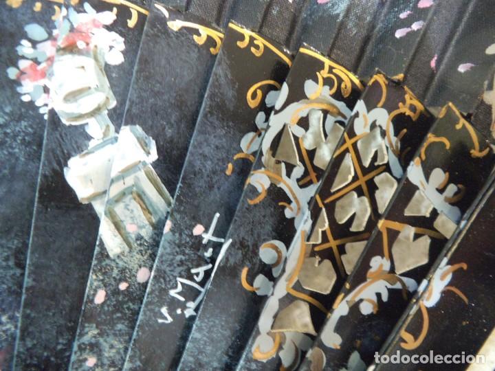 Antig&uuml;edades: ABANICO &uml; CARBONELL &uml; ( NEGRO ) ROM&Aacute;NTICO - Foto 10