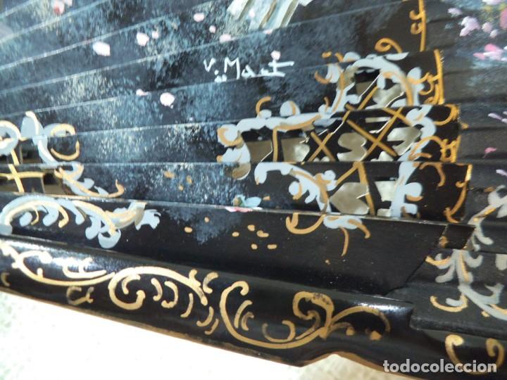Antig&uuml;edades: ABANICO &uml; CARBONELL &uml; ( NEGRO ) ROM&Aacute;NTICO - Foto 11