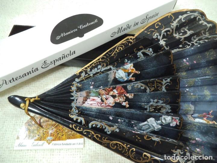 Antig&uuml;edades: ABANICO &uml; CARBONELL &uml; ( NEGRO ) ROM&Aacute;NTICO - Foto 20