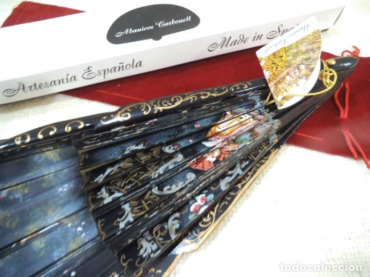 Antig&uuml;edades: ABANICO &uml; CARBONELL &uml; ( NEGRO ) ROM&Aacute;NTICO - Foto 26