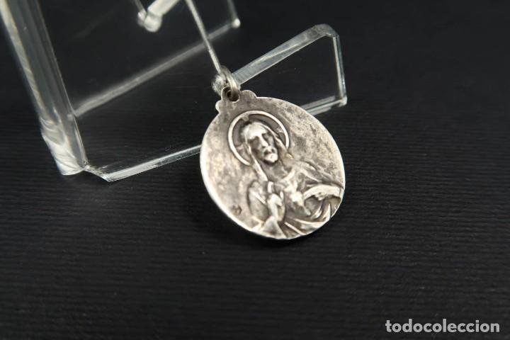 Antig&uuml;edades: Antigua Medalla Religiosa de Plata - Foto 5