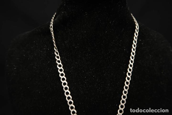 Antig&uuml;edades: Antiguo Crucifijo de Plata con Cadena - Foto 4