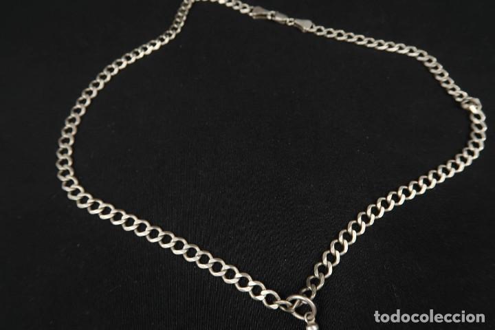 Antig&uuml;edades: Antiguo Crucifijo de Plata con Cadena - Foto 8