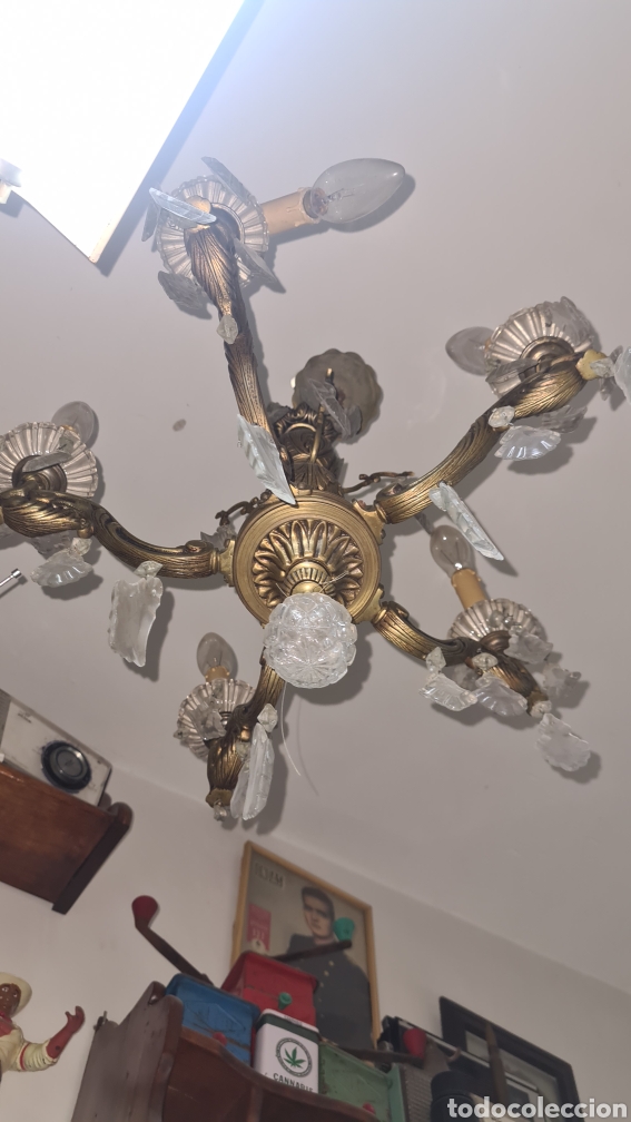 Antig&uuml;edades: l&aacute;mpara ara&ntilde;a antigua - Foto 2