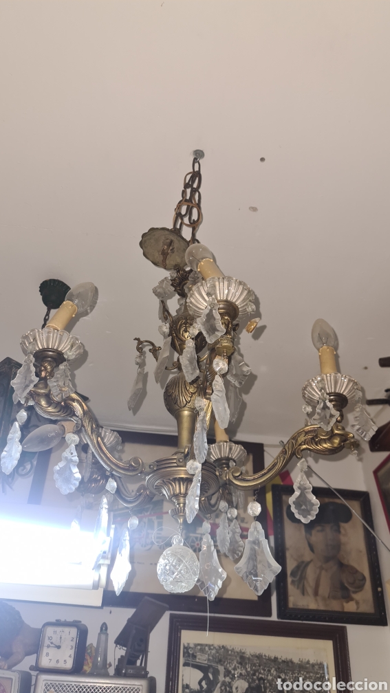 Antig&uuml;edades: l&aacute;mpara ara&ntilde;a antigua - Foto 3
