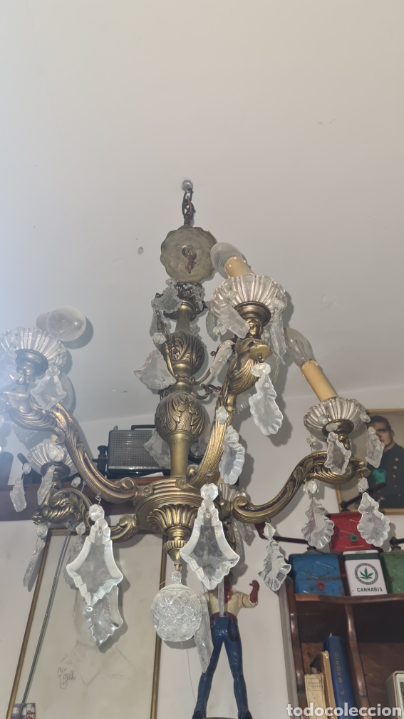 Antig&uuml;edades: l&aacute;mpara ara&ntilde;a antigua - Foto 1