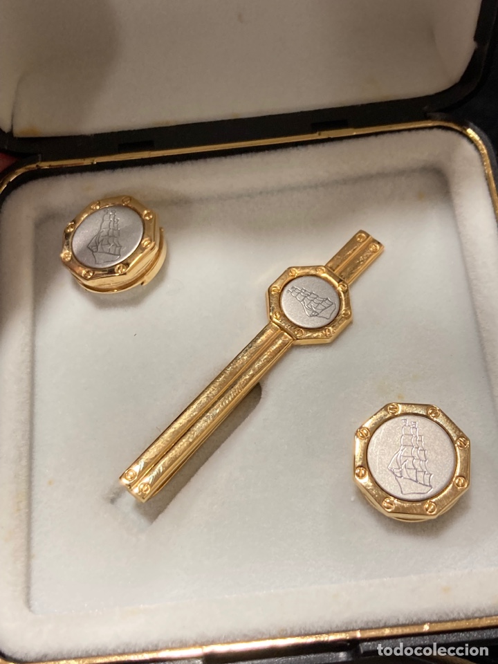 Antig&uuml;edades: Conjunto de pisacorbatas y gemelos - Foto 2