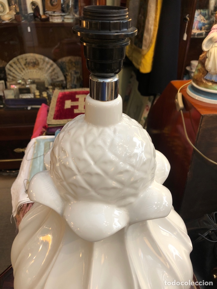 Antig&uuml;edades: Lampara de sobremesa vintage Hispania loza vidriada - Foto 2