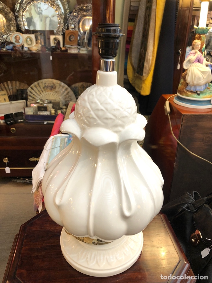 Antig&uuml;edades: Lampara de sobremesa vintage Hispania loza vidriada - Foto 1