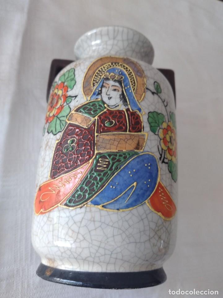 Antigüedades: Bonito jarrón de porcelana craquelada satsuma - Foto 8 - 284288228