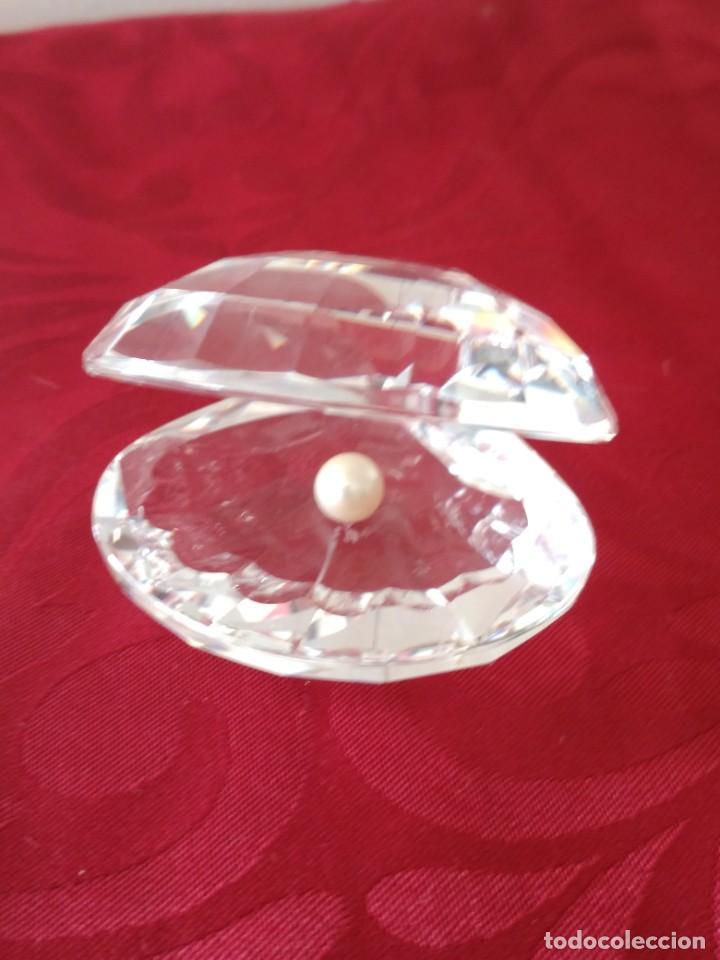 Antigüedades: almeja abierta con perla swarovski, autentica. - Foto 1 - 284301668