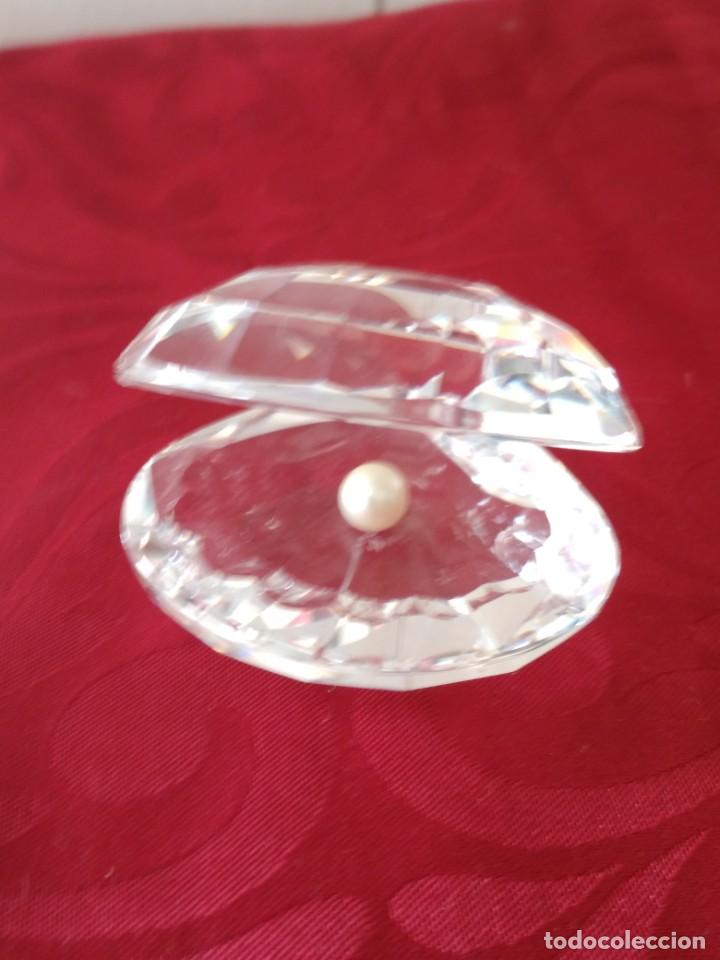 Antigüedades: almeja abierta con perla swarovski, autentica. - Foto 2 - 284301668