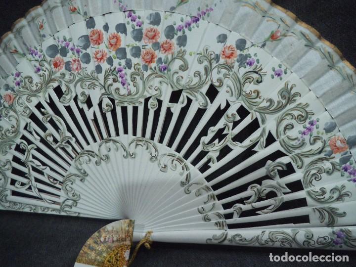 Antig&uuml;edades: ABANICO &uml;CARBONELL &uml; ( BLANCO ) GRIS SALM&Oacute;N - Foto 2