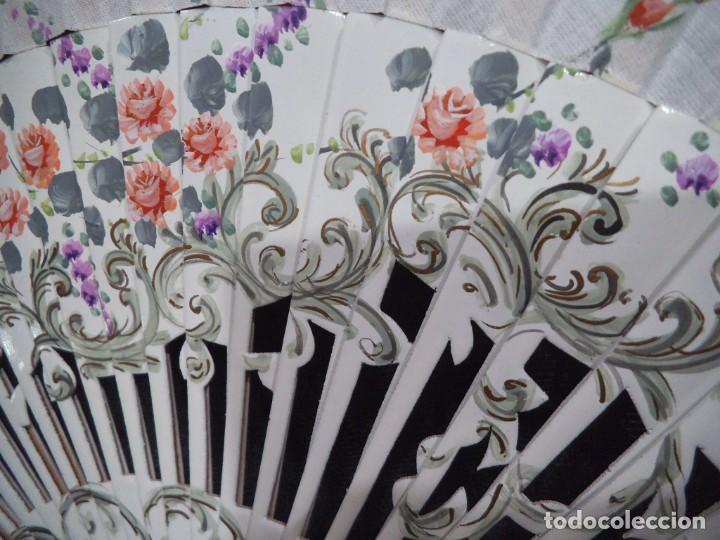 Antig&uuml;edades: ABANICO &uml;CARBONELL &uml; ( BLANCO ) GRIS SALM&Oacute;N - Foto 7