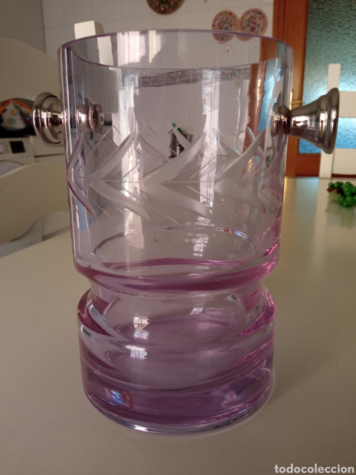 Antiquit&eacute;s: Antigua cubitera en cristal franc&eacute;s tallado a mano