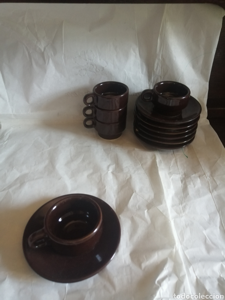 Antig&uuml;edades: Tazas de cafe marrones - Foto 2